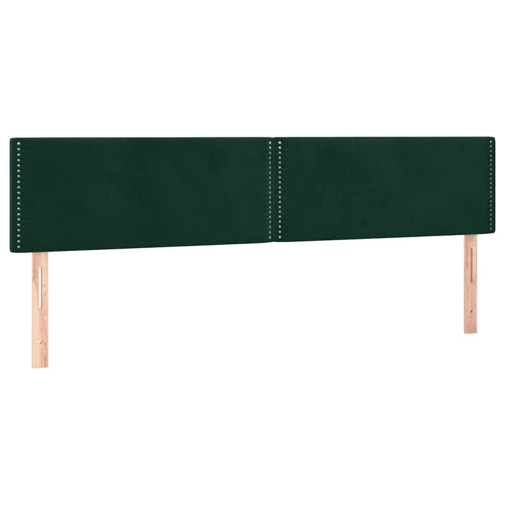 Krevet box spring s madracem LED tamnozeleni 180x200 cm baršun