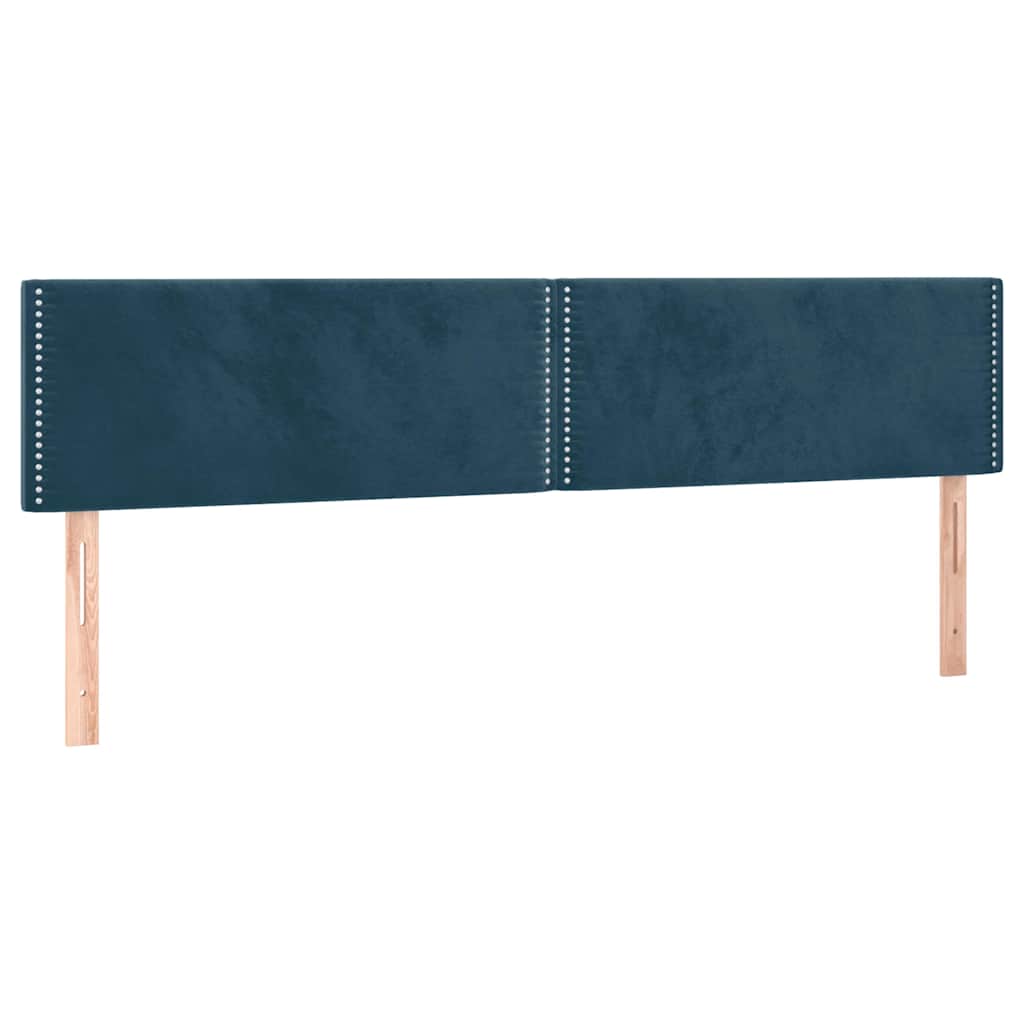 Krevet box spring s madracem LED tamnoplavi 200x200 cm baršun