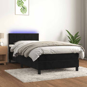 LED Box Spring Krevet Svijetlo siva Baršun