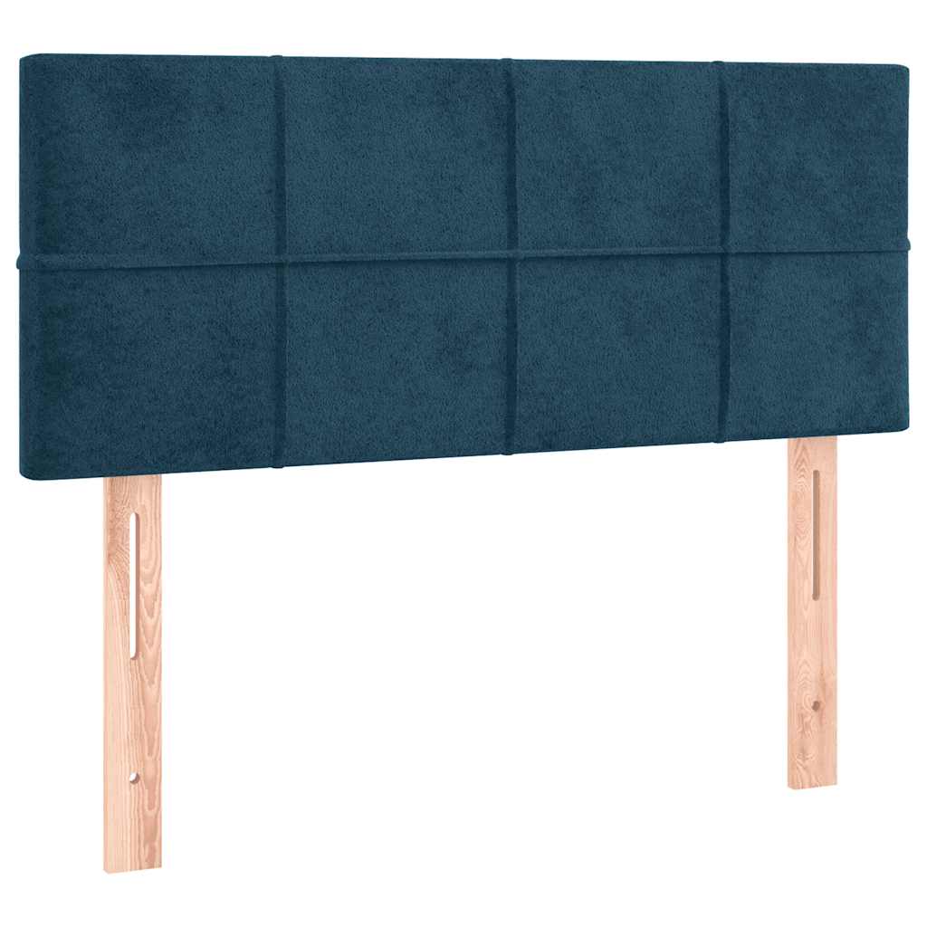 Krevet box spring s madracem LED tamnoplavi 100x200 cm baršun
