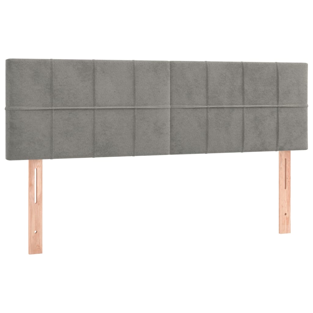 Krevet box spring s madracem LED svjetlosivi 140x190 cm baršun