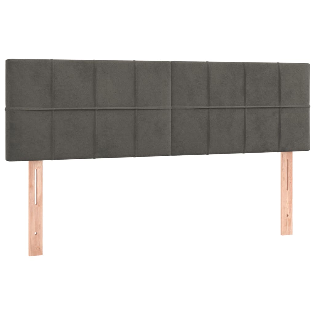 Krevet box spring s madracem LED tamnosivi 140x190 cm baršun