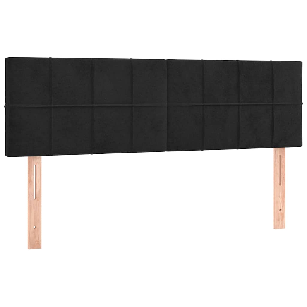Krevet box spring s madracem LED crni 140x190 cm baršun
