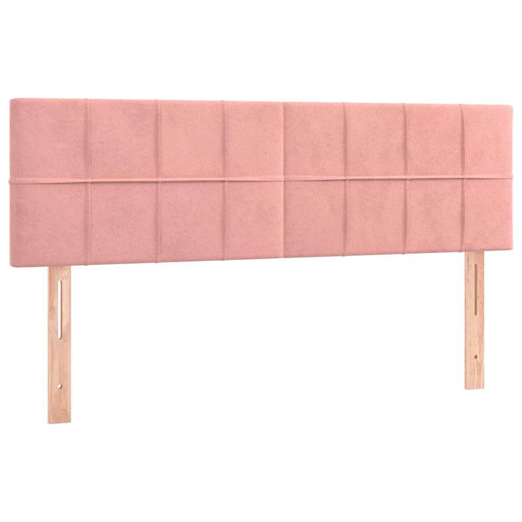 Krevet box spring s madracem LED ružičasti 140x190cm baršunasti