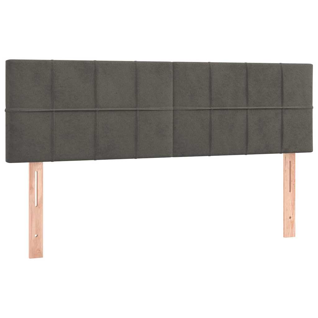 Krevet box spring s madracem LED tamnosivi 140x200 cm baršun