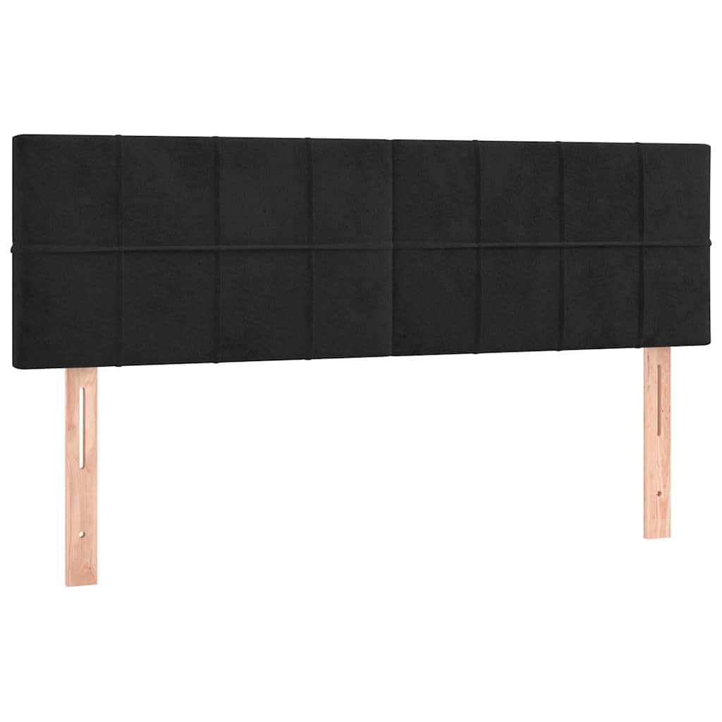 Krevet box spring s madracem LED crni 140x200 cm baršun