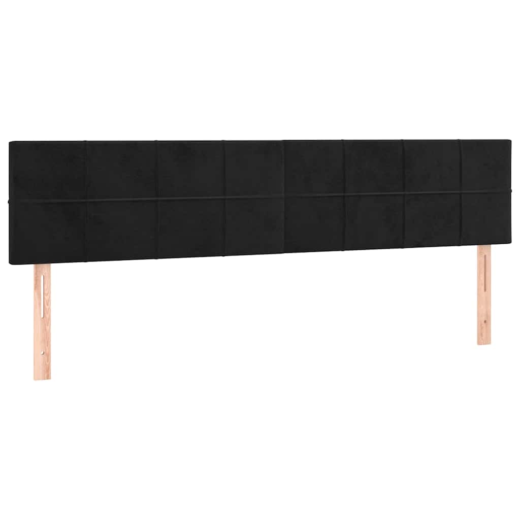 Krevet box spring s madracem LED crni 160x200 cm baršun