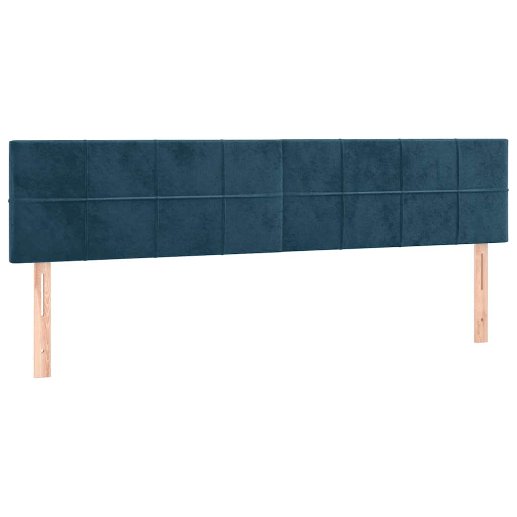 Krevet box spring s madracem LED tamnoplavi 180x200 cm baršun