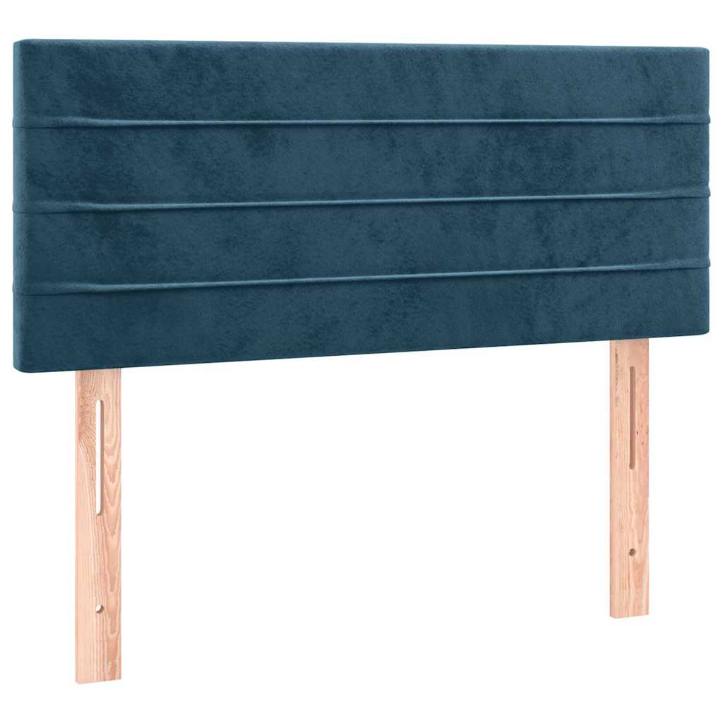 Krevet box spring s madracem LED tamnoplavi 90x200 cm baršun