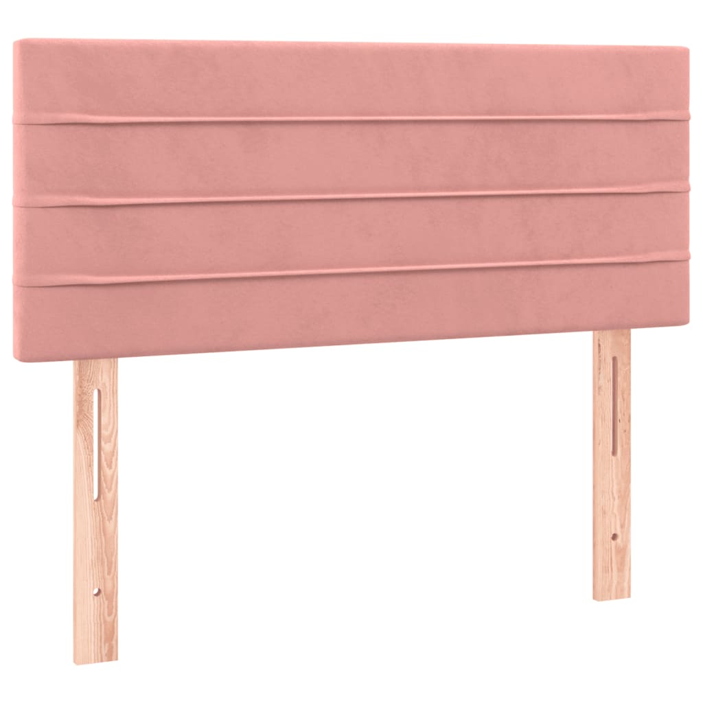 Krevet box spring s madracem LED ružičasti 90x200 cm baršunasti
