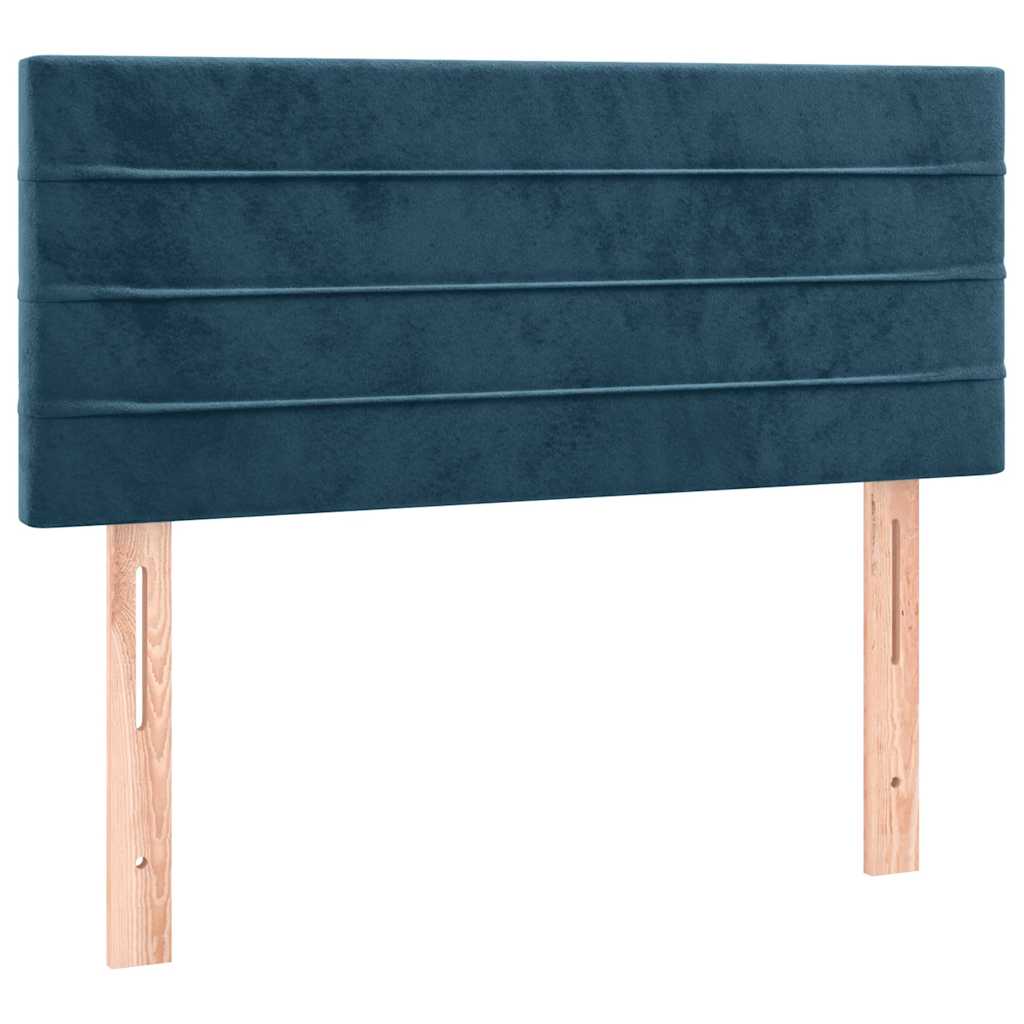 Krevet box spring s madracem LED tamnoplavi 100x200 cm baršun