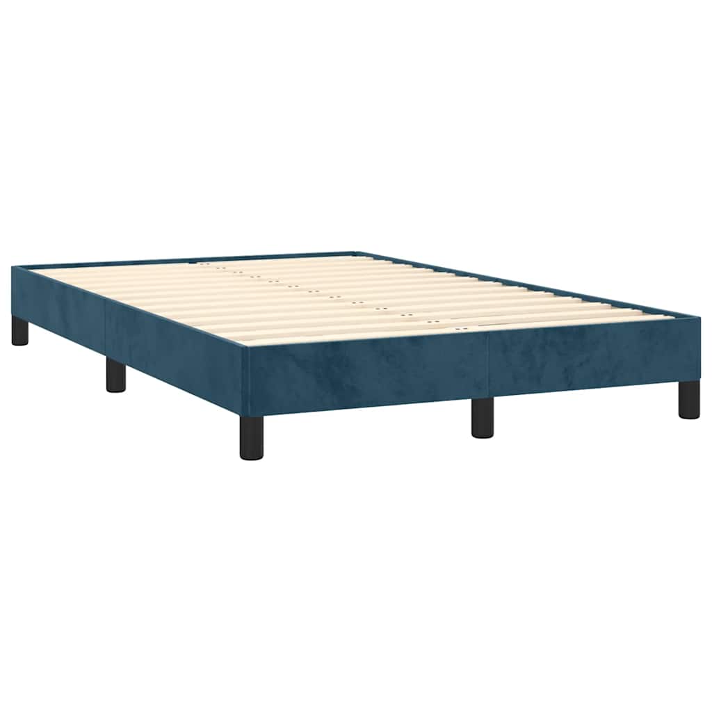 Krevet box spring s madracem LED tamnoplavi 120x200 cm baršun