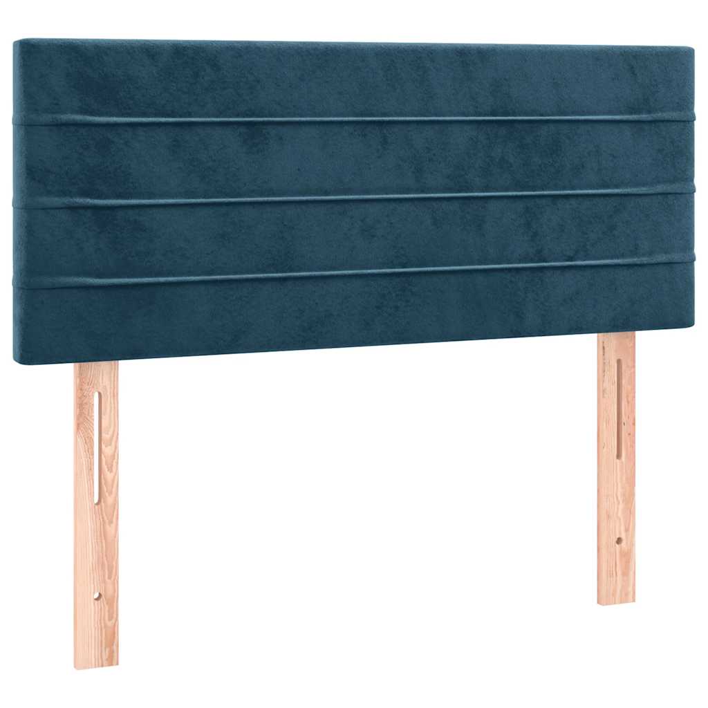 Krevet box spring s madracem LED tamnoplavi 120x200 cm baršun