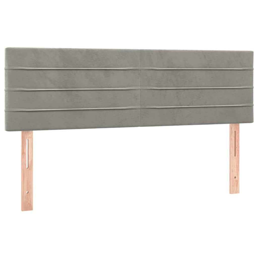 Krevet box spring s madracem LED svjetlosivi 140x200 cm baršun