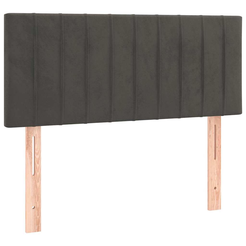 Krevet box spring s madracem LED tamnosivi 120 x 200 cm baršun