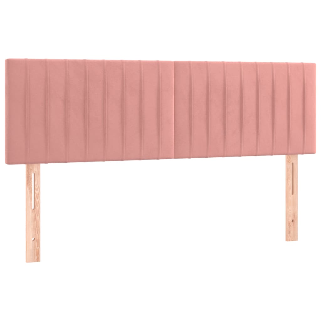 Krevet box spring s madracem LED ružičasti 140x190cm baršunasti