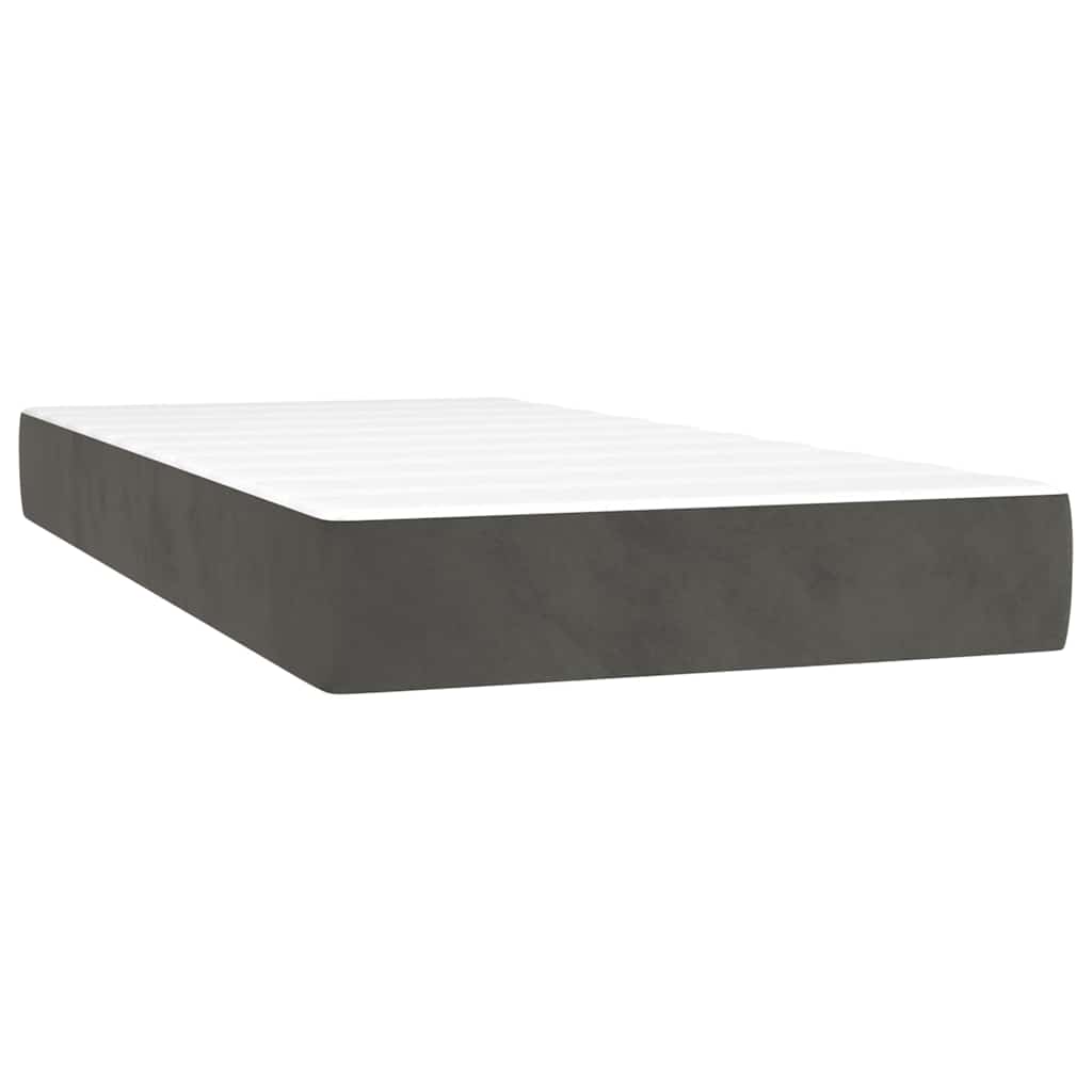 Krevet box spring s madracem LED tamnosivi 200x200 cm baršun