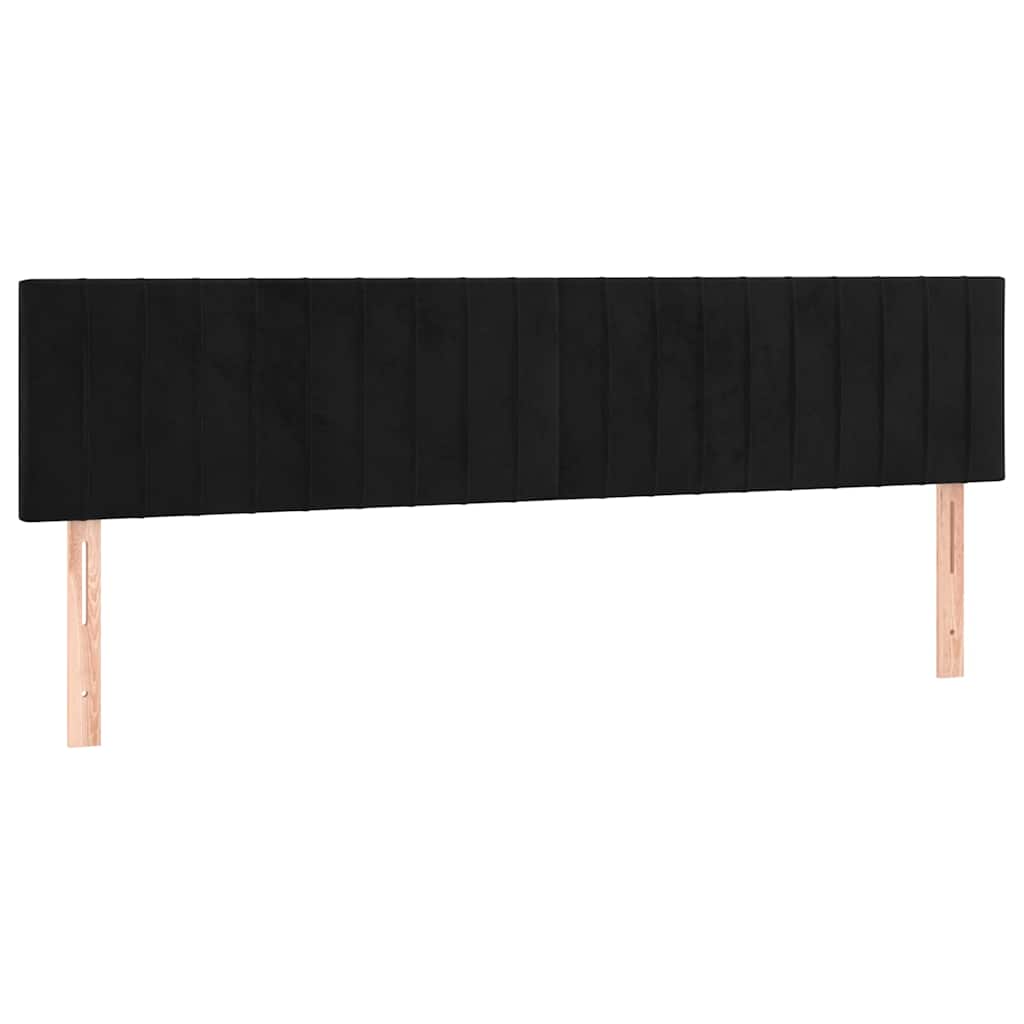 Krevet box spring s madracem LED crni 200x200 cm baršun