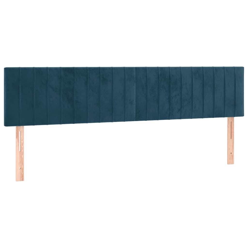 Krevet box spring s madracem LED tamnoplavi 200x200 cm baršun
