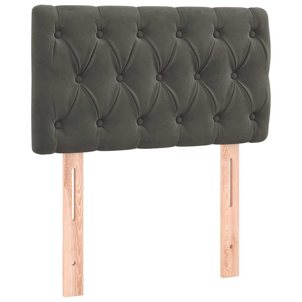 Krevet box spring s madracem LED tamnosivi 80 x 200 cm baršun