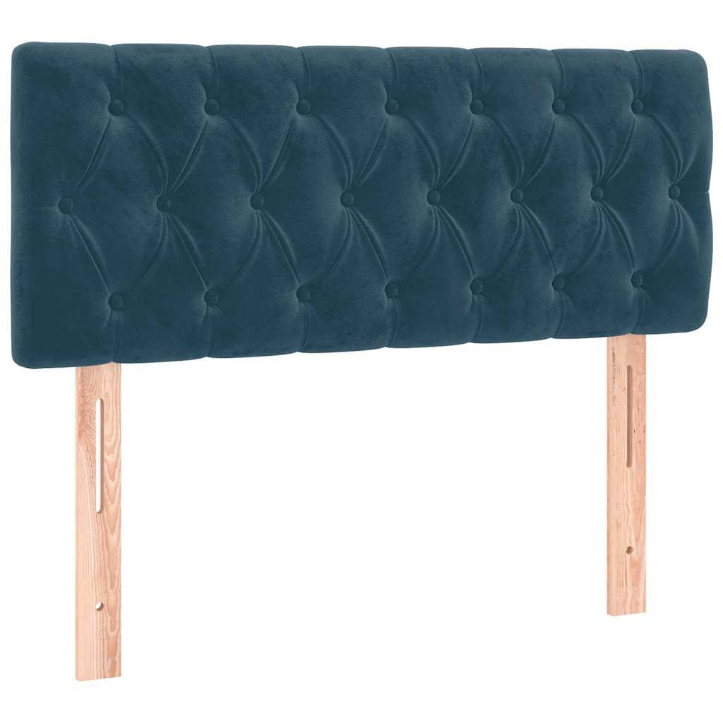 Krevet box spring s madracem LED tamnoplavi 120x200 cm baršun
