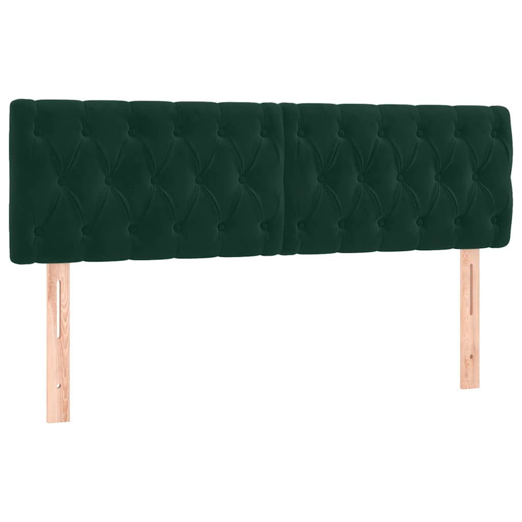 Krevet box spring s madracem LED tamnozeleni 140x190 cm baršun