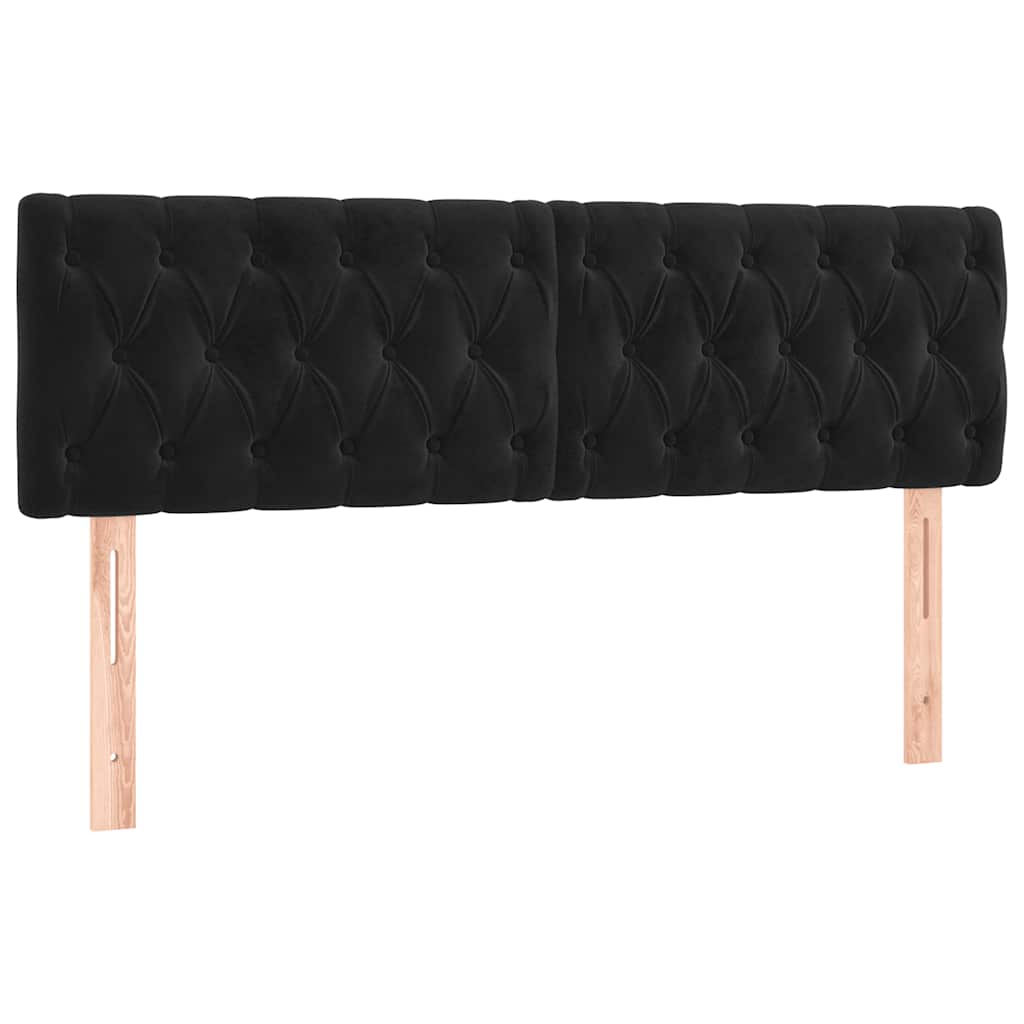 Krevet box spring s madracem LED crni 140x200 cm baršun