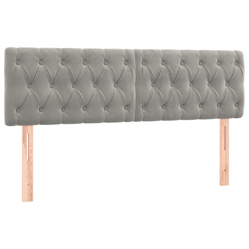 Krevet box spring s madracem LED svjetlosivi 160x200 cm baršun