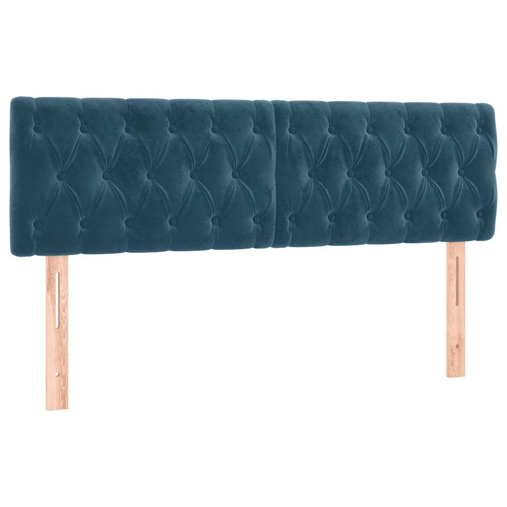 Krevet box spring s madracem LED tamnoplavi 160x200 cm baršun