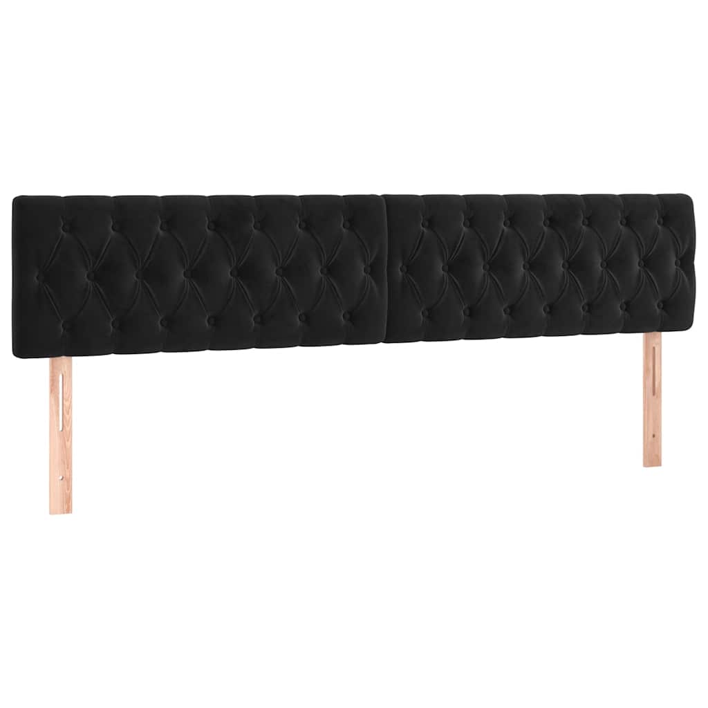 Krevet box spring s madracem LED crni 200x200 cm baršun