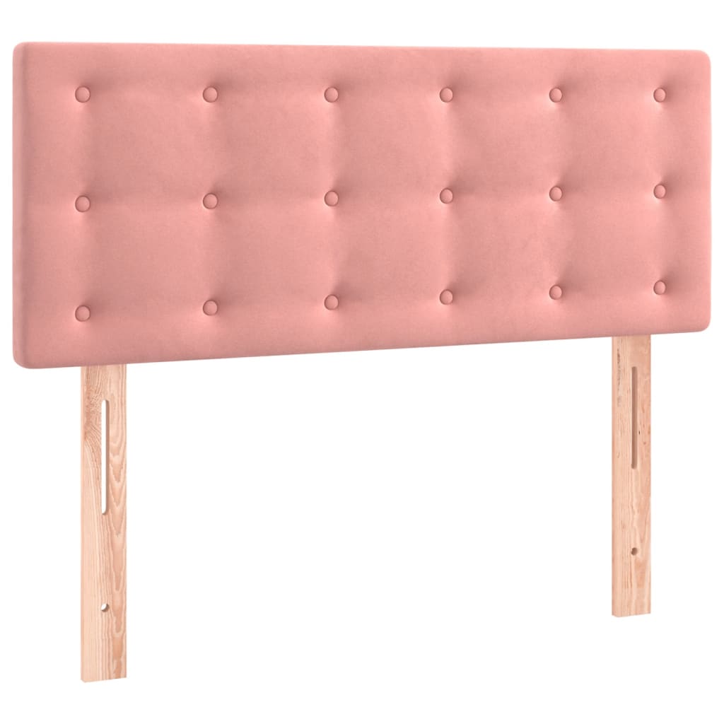 Krevet box spring s madracem LED ružičasti 90x200 cm baršunasti