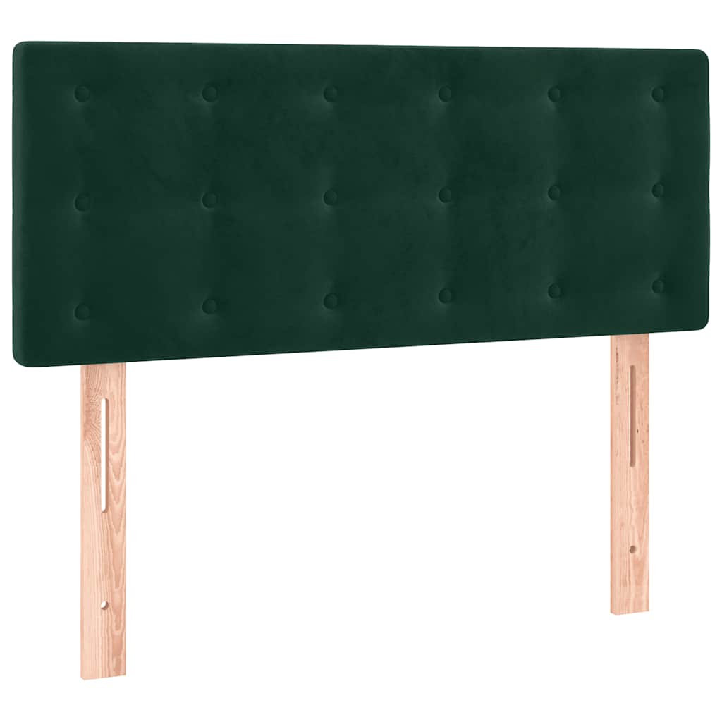 Krevet box spring s madracem LED tamnozeleni 120x200 cm baršun
