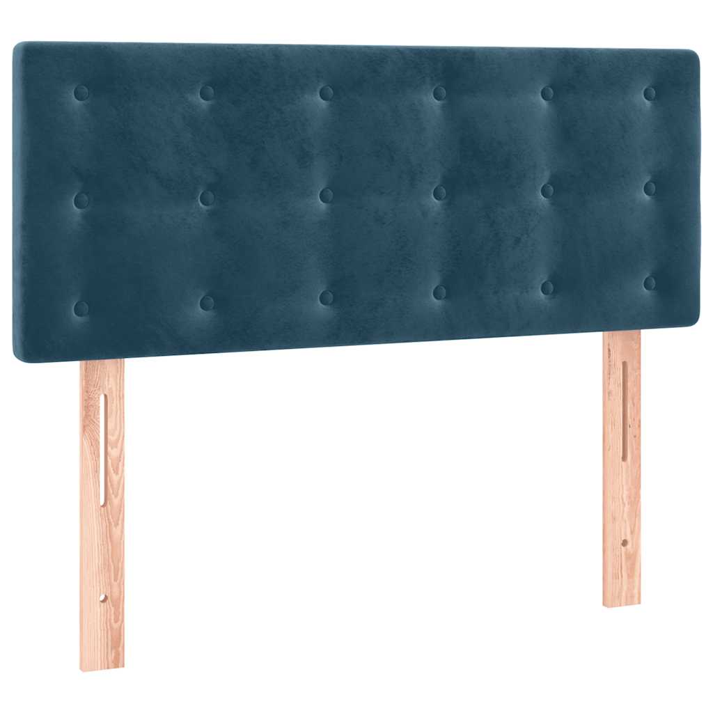 Krevet box spring s madracem LED tamnoplavi 120x200 cm baršun