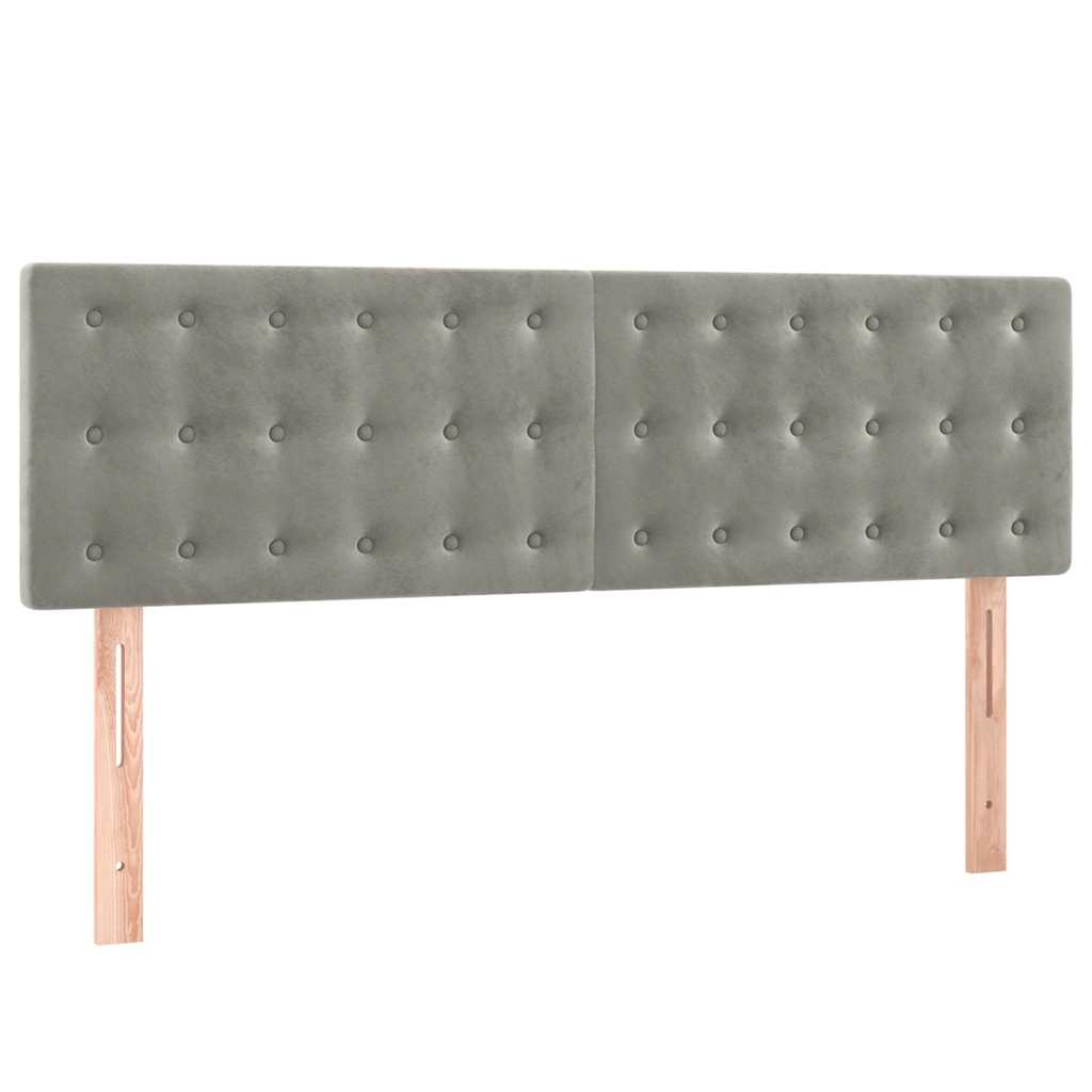 Krevet box spring s madracem LED svjetlosivi 140x200 cm baršun