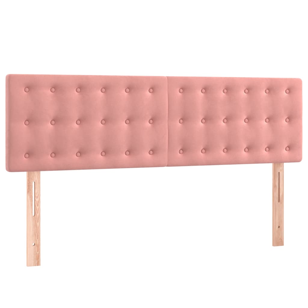 Krevet box spring s madracem LED ružičasti 140x200cm baršunasti