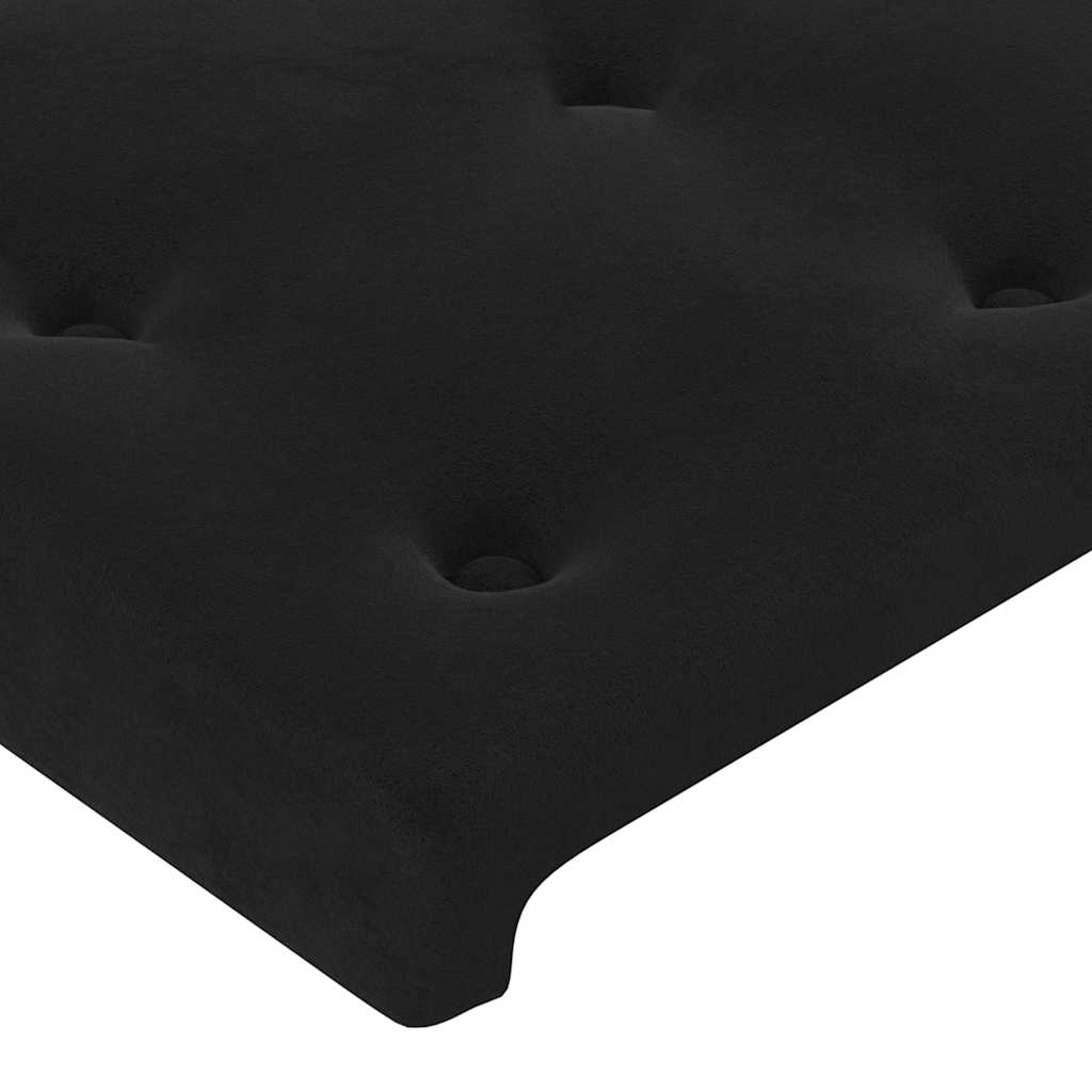 Krevet box spring s madracem LED crni 180x200 cm baršun