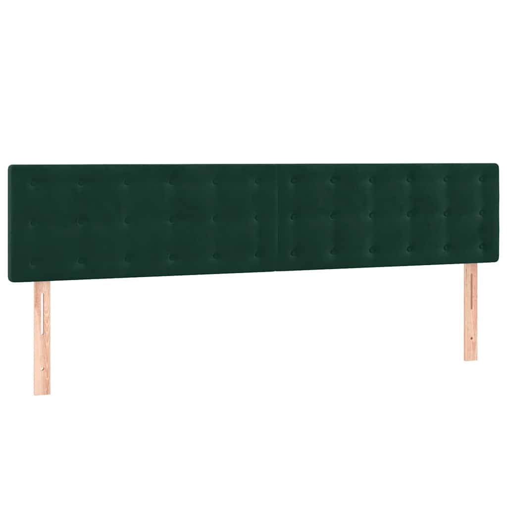 Krevet box spring s madracem LED tamnozeleni 180x200 cm baršun
