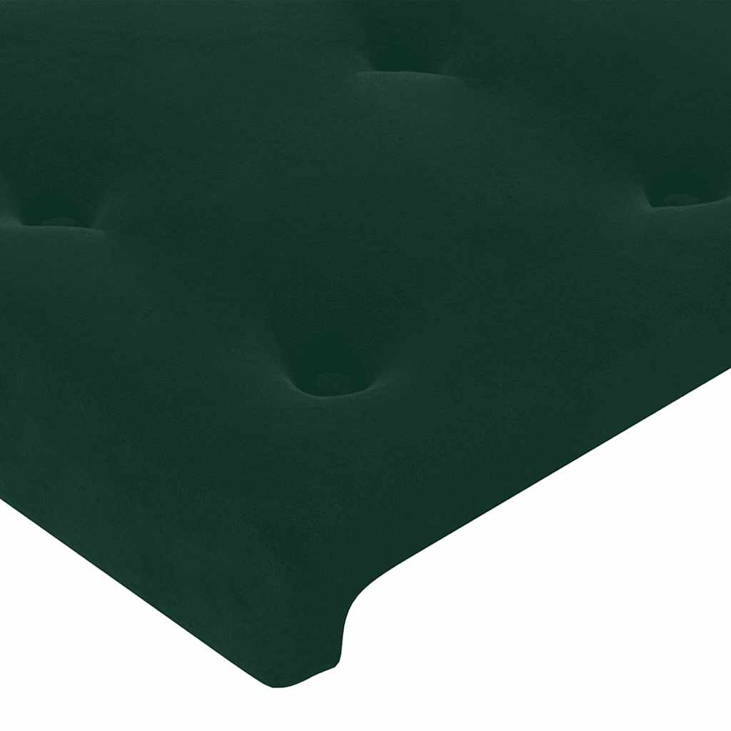 Krevet box spring s madracem LED tamnozeleni 180x200 cm baršun