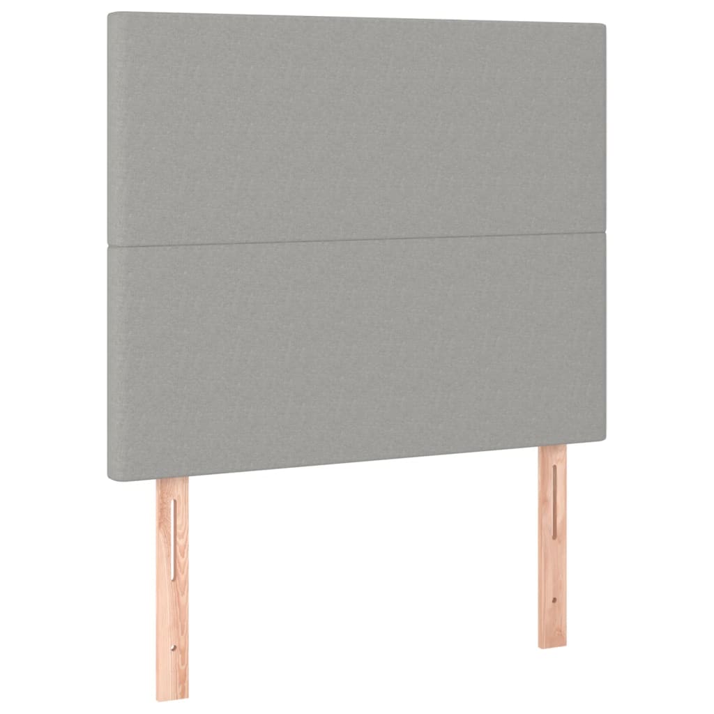 Krevet box spring s madracem LED svjetlosivi 80x200 cm tkanina