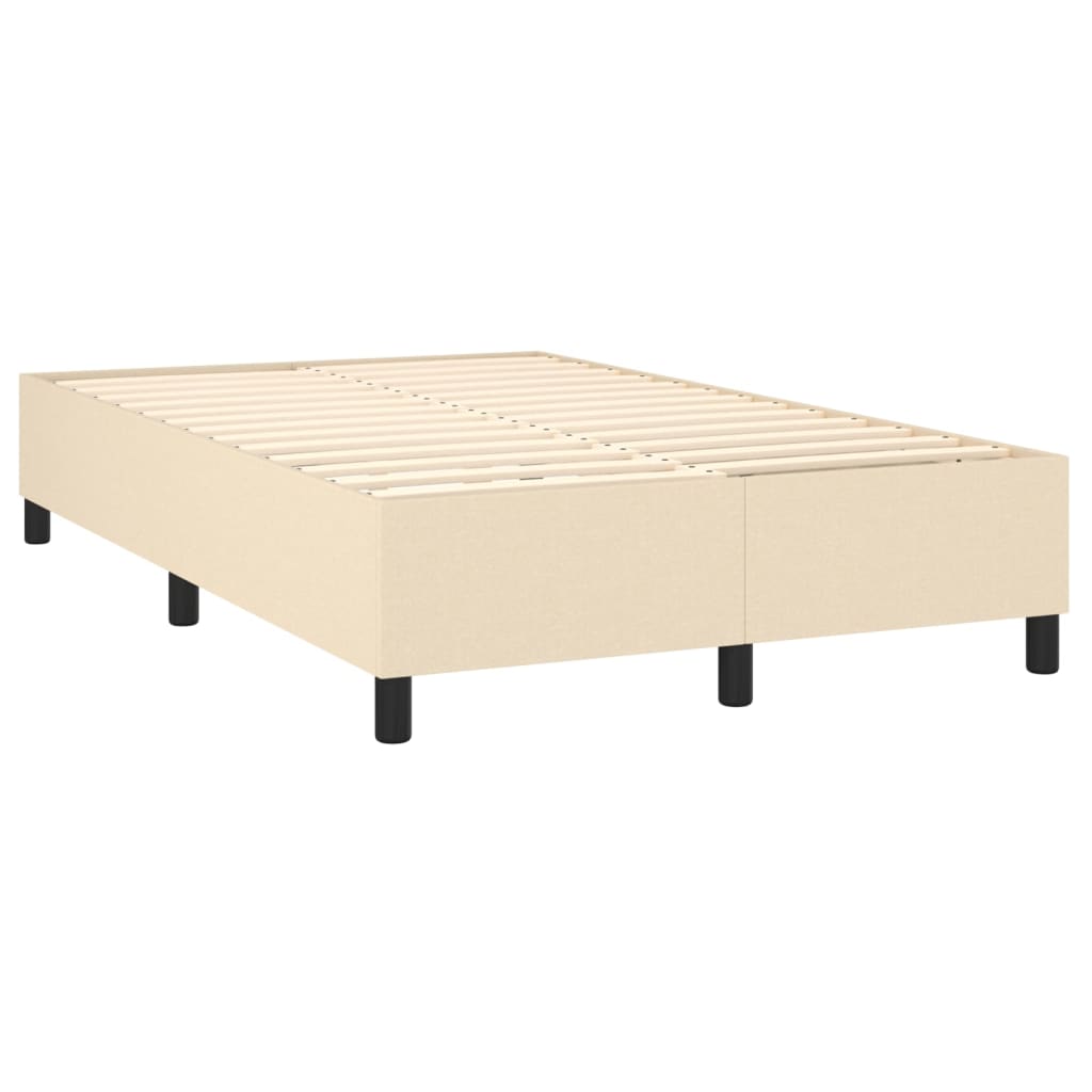 Krevet box spring s madracem LED krem 120 x 200 cm od tkanine
