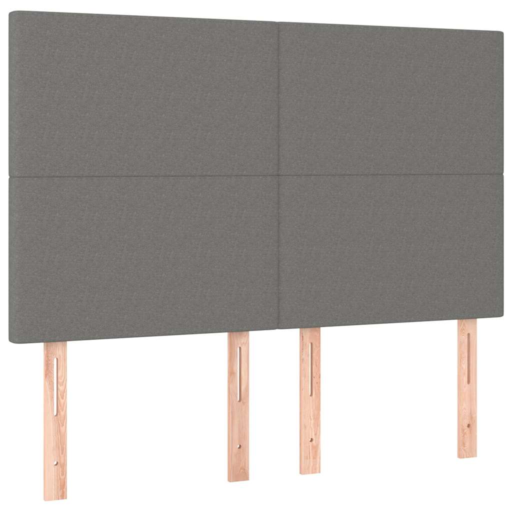 Krevet box spring s madracem LED tamnosivi 140x190 cm tkanina