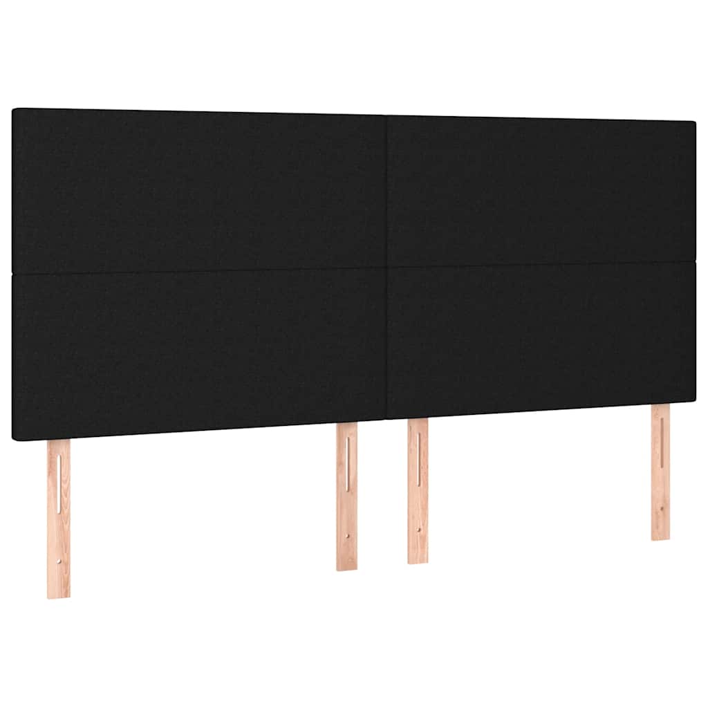 Krevet box spring s madracem LED crni 160x200 cm od tkanine