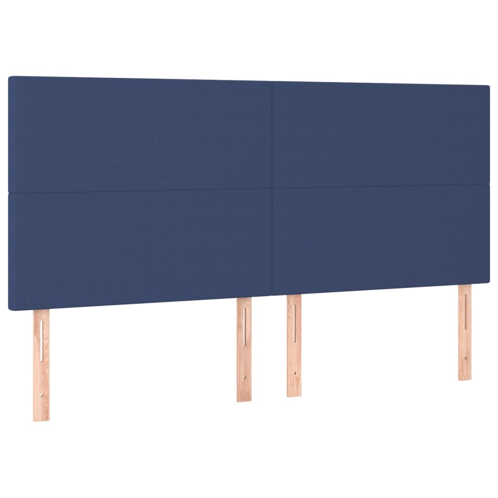 Krevet box spring s madracem LED plavi 160x200 cm od tkanine