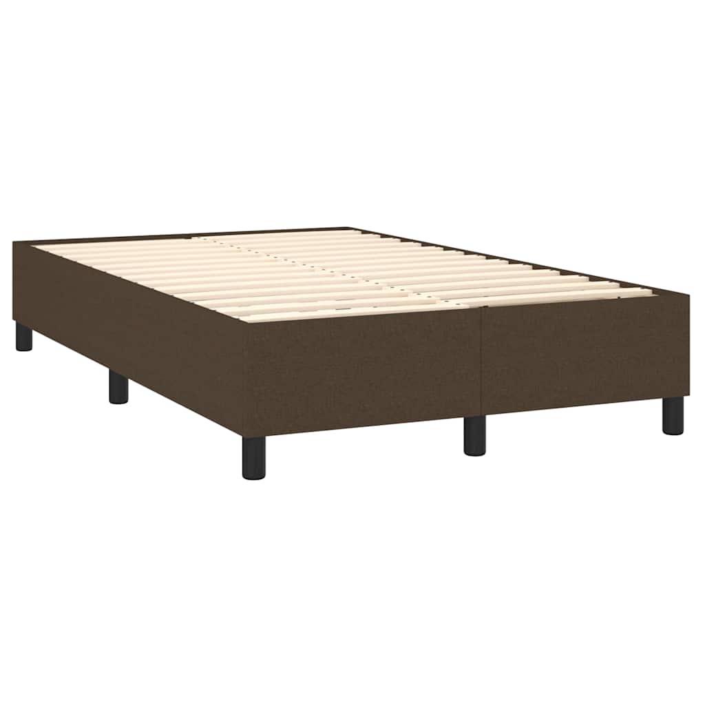 Krevet box spring s madracem LED tamnosmeđi 120x200 cm tkanina