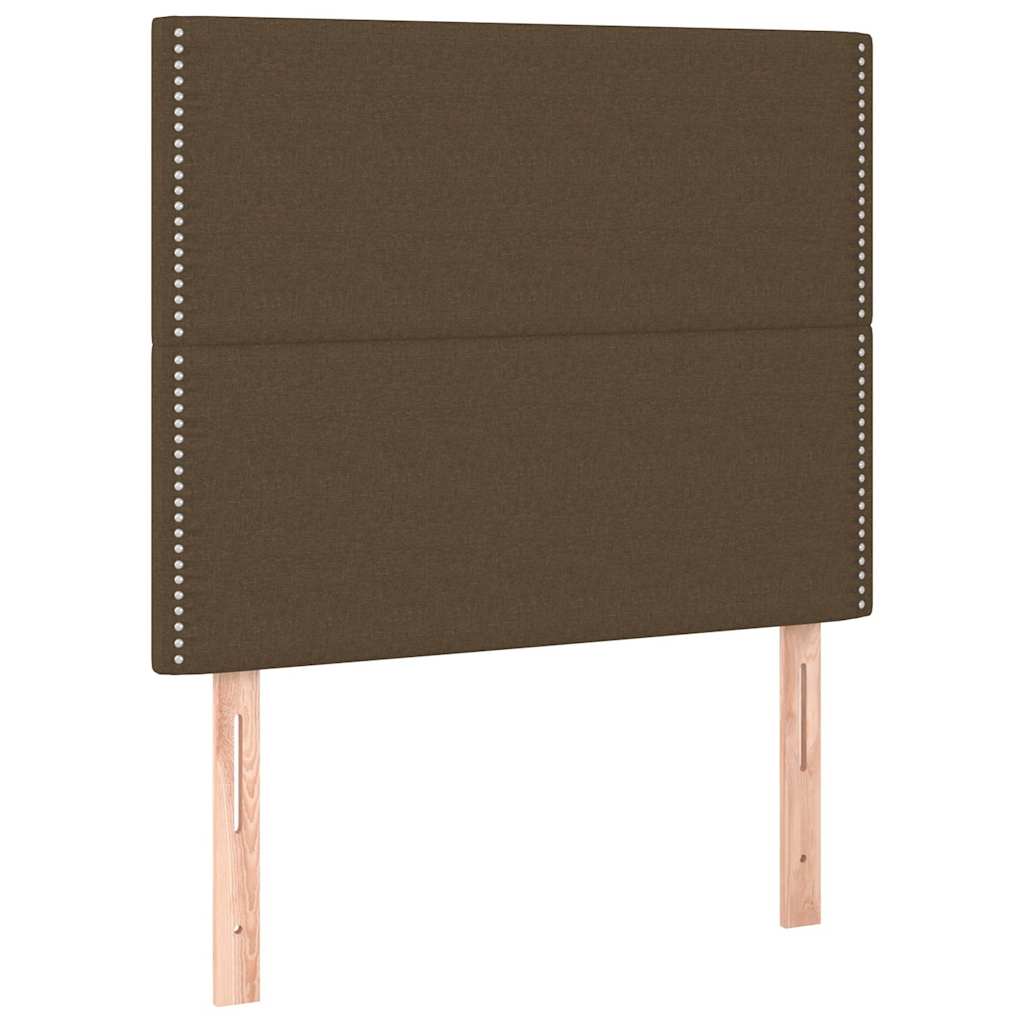 Krevet box spring s madracem LED tamnosmeđi 120x200 cm tkanina