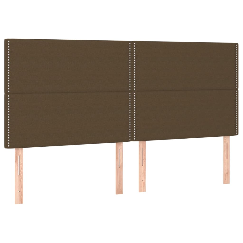 Krevet box spring s madracem LED tamnosmeđi 180x200 cm tkanina