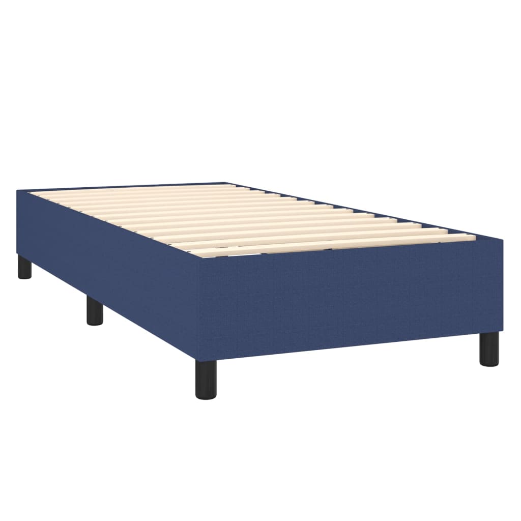 Krevet box spring s madracem LED plavi 80 x 200 cm od tkanine