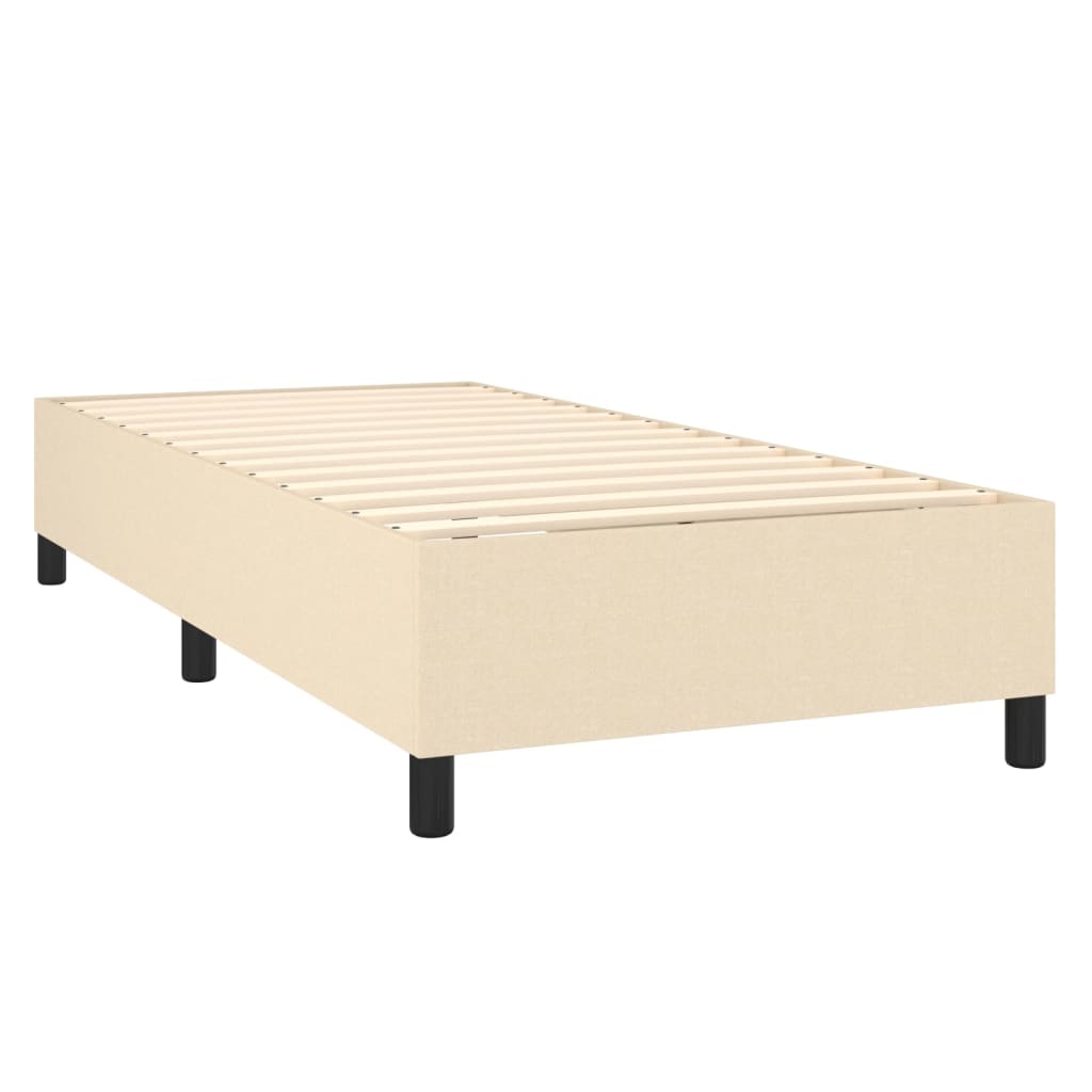 Krevet box spring s madracem LED krem 90x190 cm od tkanine