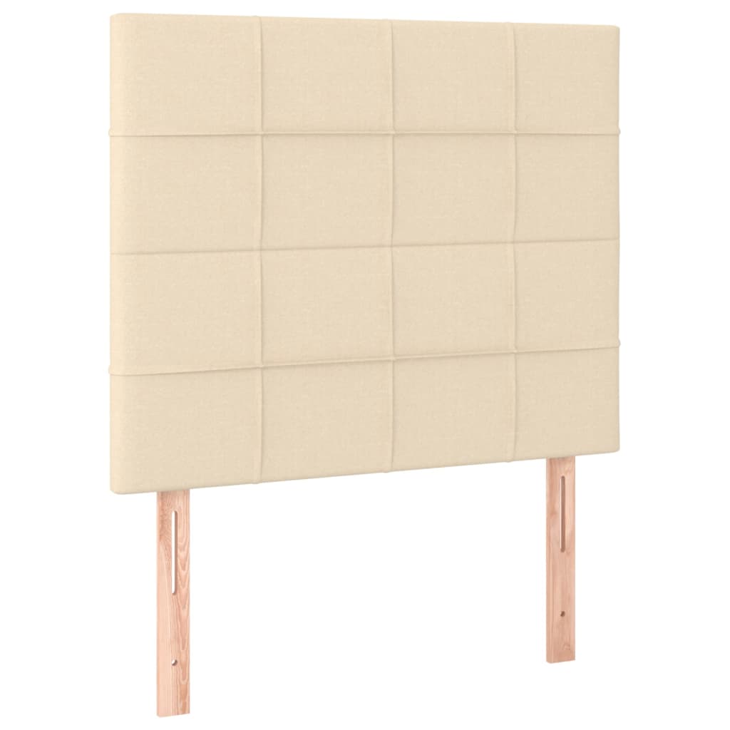 Krevet box spring s madracem LED krem 90x190 cm od tkanine