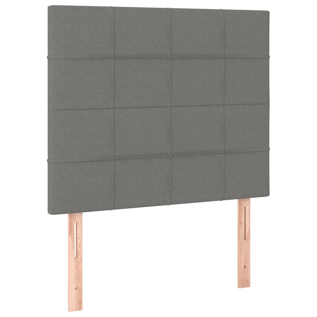 Krevet box spring s madracem LED tamnosivi 90x200 cm tkanina
